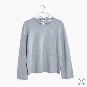 Madewell lace up sweater